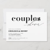 ミニマモダンリスト写真の結婚カップルのシャワー 招待状 (正面)