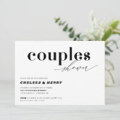 ミニマモダンリスト写真の結婚カップルのシャワー 招待状 (スタンド正面)