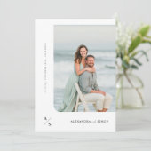ミニマモダンリスト写真の結婚式の招待 招待状 (スタンド正面)