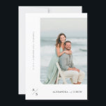 ミニマモダンリスト写真の結婚式の招待 招待状<br><div class="desc">ミニマルモダンリストフォトウェディング招待洗練とロマンスを求めモダンるカップルに最適。この招待は、美しいカップルの写真を強調し、ミニマルな白黒のデザインを備えている。</div>