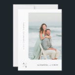 ミニマモダンリスト写真の結婚式の招待 招待状<br><div class="desc">ミニマルモダンリストフォトウェディング招待洗練とロマンスを求めモダンるカップルに最適。この招待は、美しいカップルの写真を強調し、ミニマルな白黒のデザインを備えている。</div>