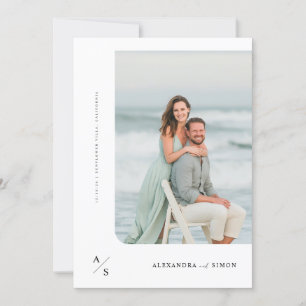 ミニマモダンリスト写真の結婚式の招待 招待状