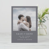 ミニマモダンリスト写真の結婚式は日付を保存 セーブザデート (スタンド正面)