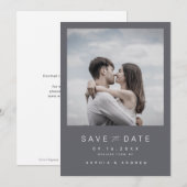 ミニマモダンリスト写真の結婚式は日付を保存 セーブザデート (正面/裏面)