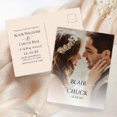 ミニマモダンリスト写真の結婚式は日付を保存 ポストカード