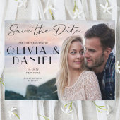 ミニマモダンリスト写真ウェディング日付を保存 招待状