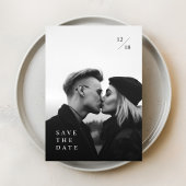 ミニマモダンリスト写真ウェディング日付を保存 招待状