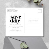 ミニマモダンリスト写真ウェディング日付を保存 案内ポストカード