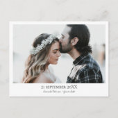 ミニマモダンリスト写真ウェディング日付を保存 案内ポストカード (正面)