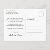 ミニマモダンリスト写真ウェディング日付を保存 案内ポストカード (裏面)