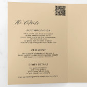 ミニマモダンリスト写真ウェディングrsvp詳細ブラック 三つ折り招待状 (内部最初)