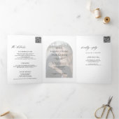 ミニマモダンリスト写真ウェディングrsvp詳細 三つ折り招待状 (内部)