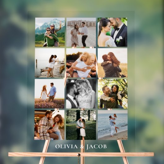 ミニマモダンリスト写真ギャラリ結婚ー アクリルサイン (ニュートラル)