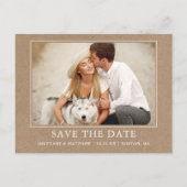 ミニマモダンリスト写真クラフト日付を保存 ポストカード (正面)