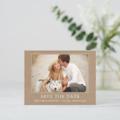 ミニマモダンリスト写真クラフト日付を保存 ポストカード (スタンド正面)