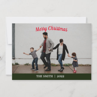 ミニマモダンリスト写真クリスマスカード カード