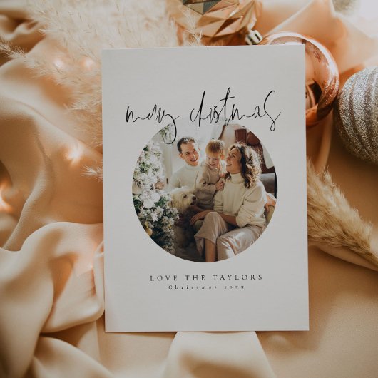 ミニマモダンリスト写真クリスマスカード シーズンカード