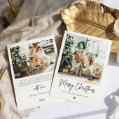 ミニマモダンリスト写真クリスマス シーズンカード