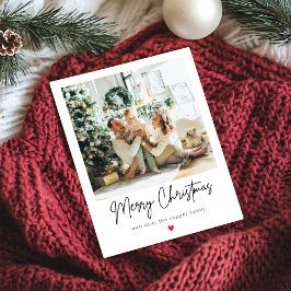 ミニマモダンリスト写真クリスマス シーズンカード