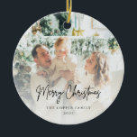 ミニマモダンリスト写真クリスマス セラミックオーナメント<br><div class="desc">ミニマモダンリスト写真クリスマスセラミックオーナメント</div>