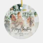 ミニマモダンリスト写真クリスマス セラミックオーナメント (正面)