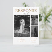 ミニマモダンリスト写真コラージュの応答カード 出欠カード (スタンド正面)