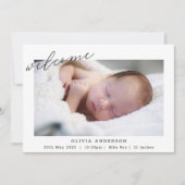 ミニマモダンリスト写真コラージュ誕生のお知らせ 案内状 (正面)