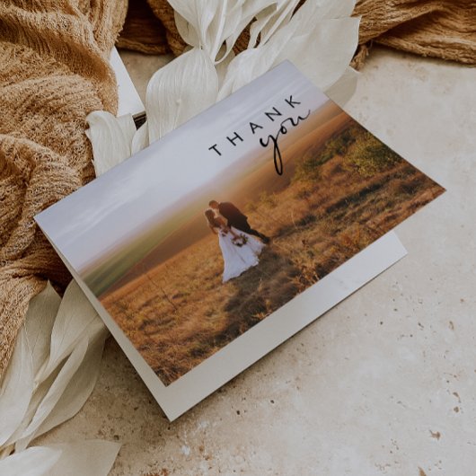 ミニマモダンリスト写真サンキューカード サンキューカード