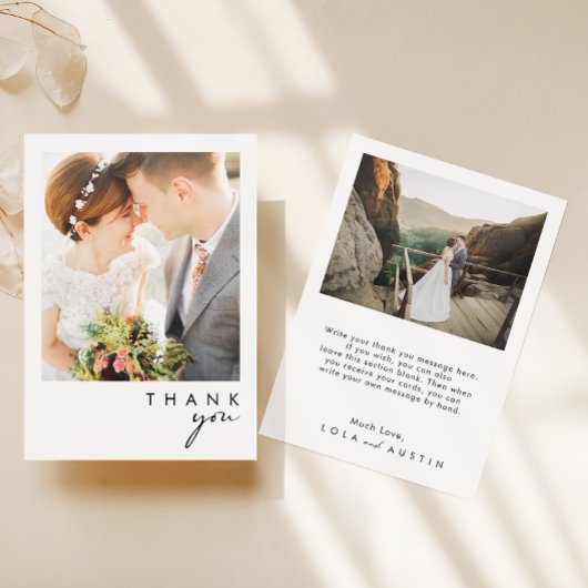 ミニマモダンリスト写真サンキューカード サンキューカード