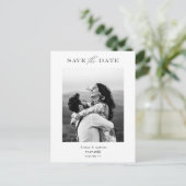 ミニマモダンリスト写真デザイン日付の保存 ポストカード (スタンド正面)