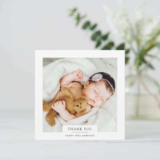 ミニマモダンリスト写真バプテスマ《キリスト教》洗礼式や命名式 サンキューカード (スタンド正面)