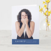 ミニマモダンリスト写真フィフティ&素晴らしい誕生日 カード (黄色い花)