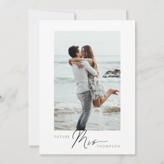 ミニマモダンリスト写真ブライダルシャワー 招待状 (裏面)