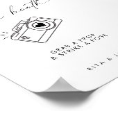 ミニマモダンリスト写真ブ結婚ースのサイン ポスター (角)