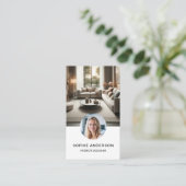 ミニマモダンリスト写真プロフェッショナルホワイト 名刺 (スタンド正面)