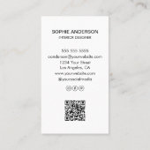 ミニマモダンリスト写真プロフェッショナルホワイト 名刺 (裏面)