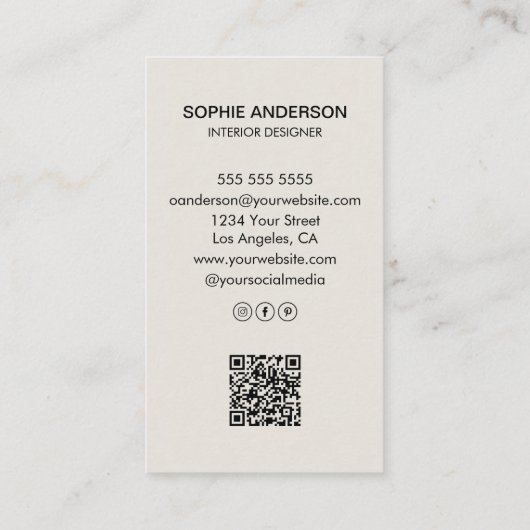 ミニマモダンリスト写真プロフェッショナル 名刺 (裏面)