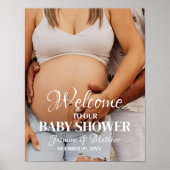 ミニマモダンリスト写真ベビーシャワー歓迎サイン ポスター (正面)