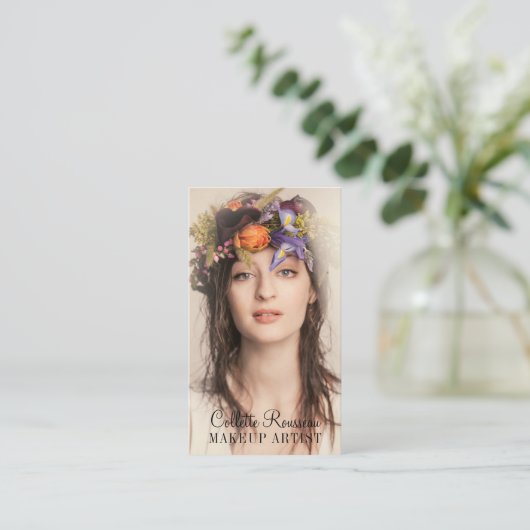 ミニマモダンリスト写真メイクアップアーティスト 名刺 (スタンド正面)