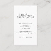 ミニマモダンリスト写真メイクアップアーティスト 名刺 (裏面)