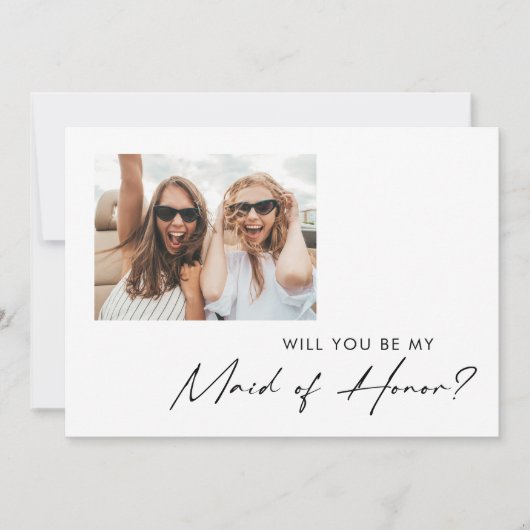 ミニマモダンリスト写真メイド・オブ・オーナー(花嫁付き添い人)案 招待状 (正面)