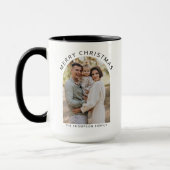 ミニマモダンリスト写真メリークリスマスコーヒー マグカップ (左)