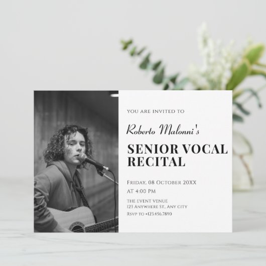 ミニマモダンリスト写真リサイタル招待状 招待状 (スタンド正面)