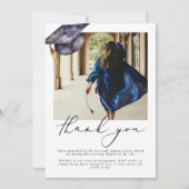 ミニマモダンリスト写真卒業サンキューカード 招待状 (正面)