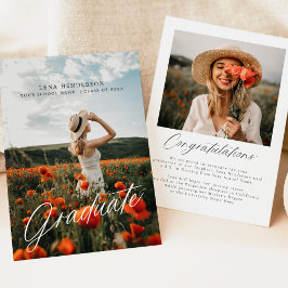 ミニマモダンリスト写真卒業ノート 招待状