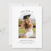 ミニマモダンリスト写真卒業パーティー招待状 招待状 (正面)