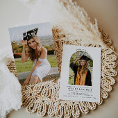 ミニマモダンリスト写真卒業パーティー招待状 招待状