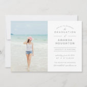 ミニマモダンリスト写真卒業パーティー 招待状 (正面)