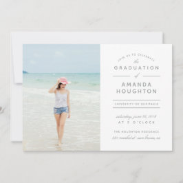 ミニマモダンリスト写真卒業パーティー 招待状