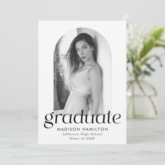 ミニマモダンリスト写真卒業パーティー 招待状 (スタンド正面)